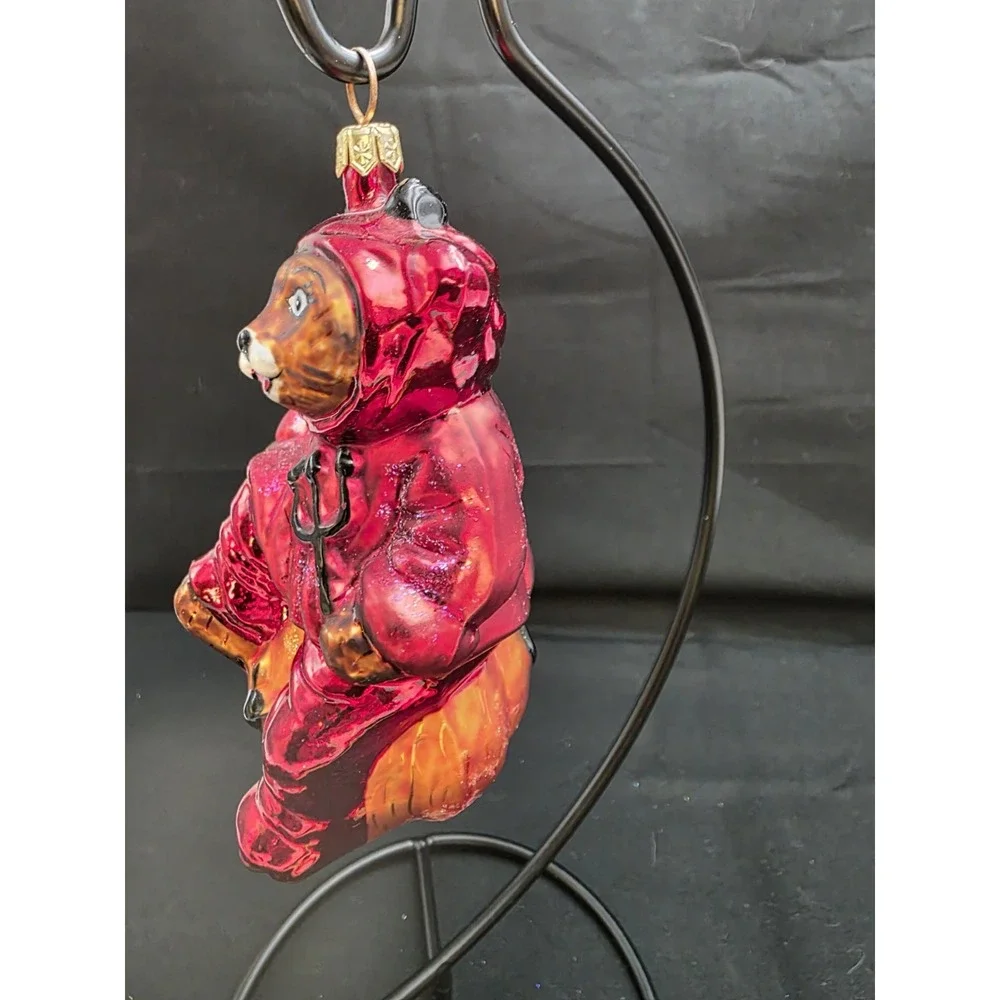 1999 Christopher Radko You Little Devil Bear Halloween GlassOrnament 5
